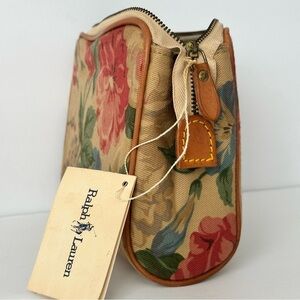 Vintage Ralph Lauren floral canvas zippered pouch